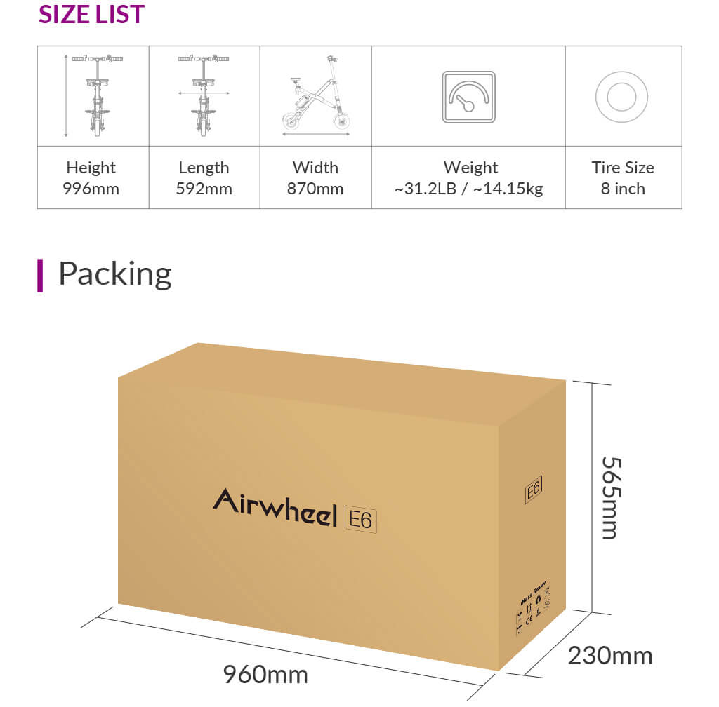 airwheel E6 folding electric bike